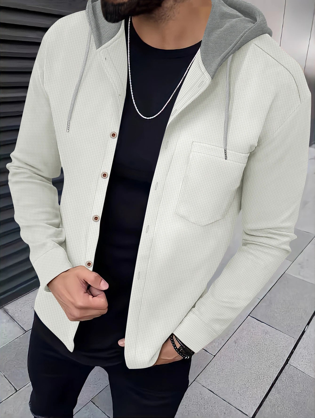 WaffleEdge™ Men’s Hooded Cardigan Coat