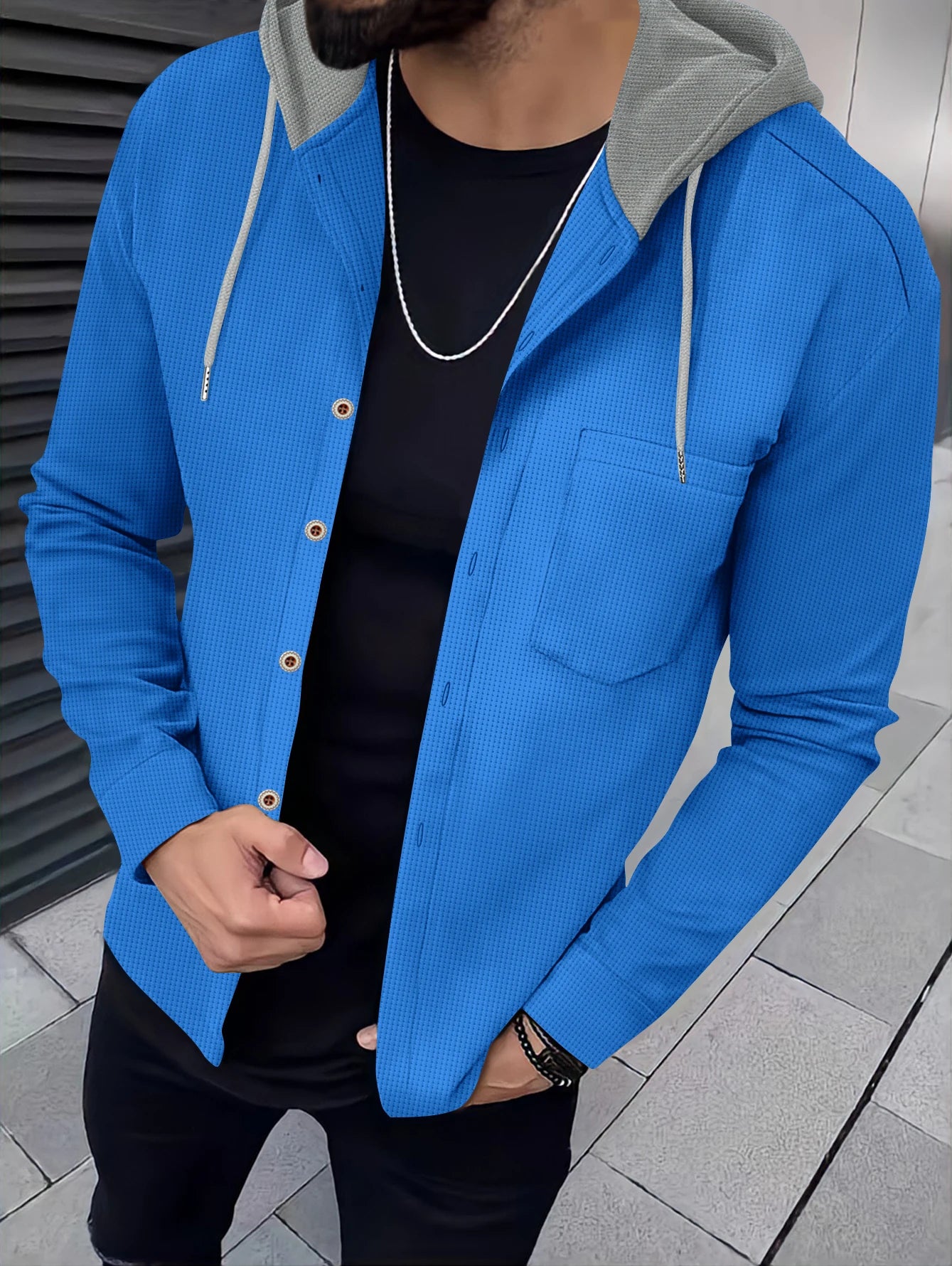 WaffleEdge™ Men’s Hooded Cardigan Coat