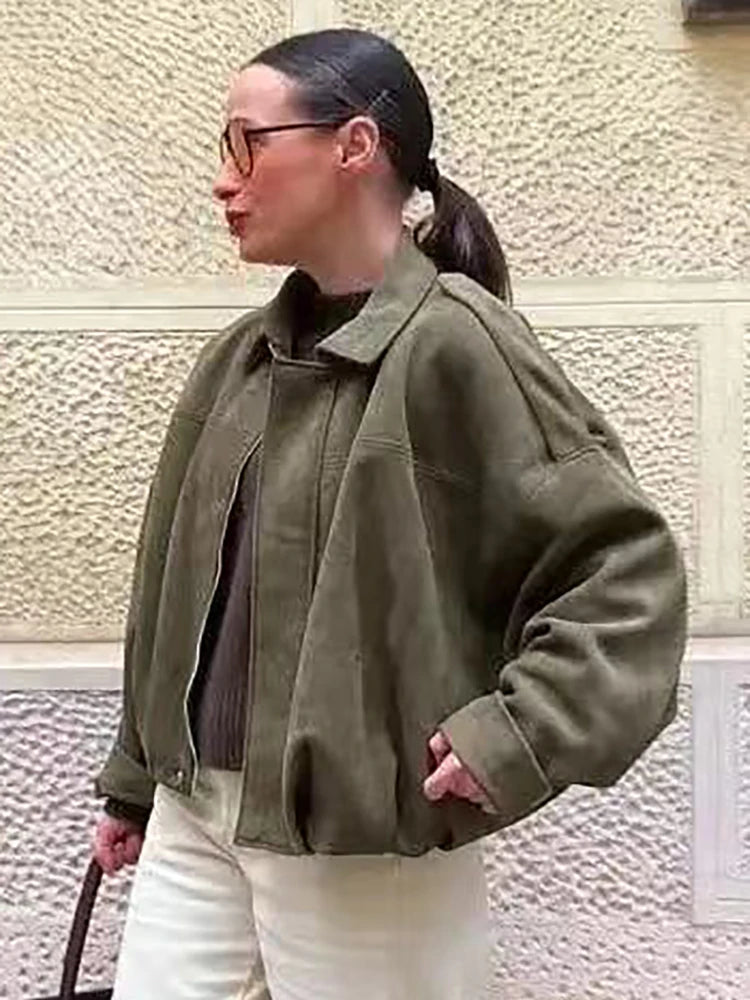 EmeraldSoirée™ Vintage Bomber Jacket