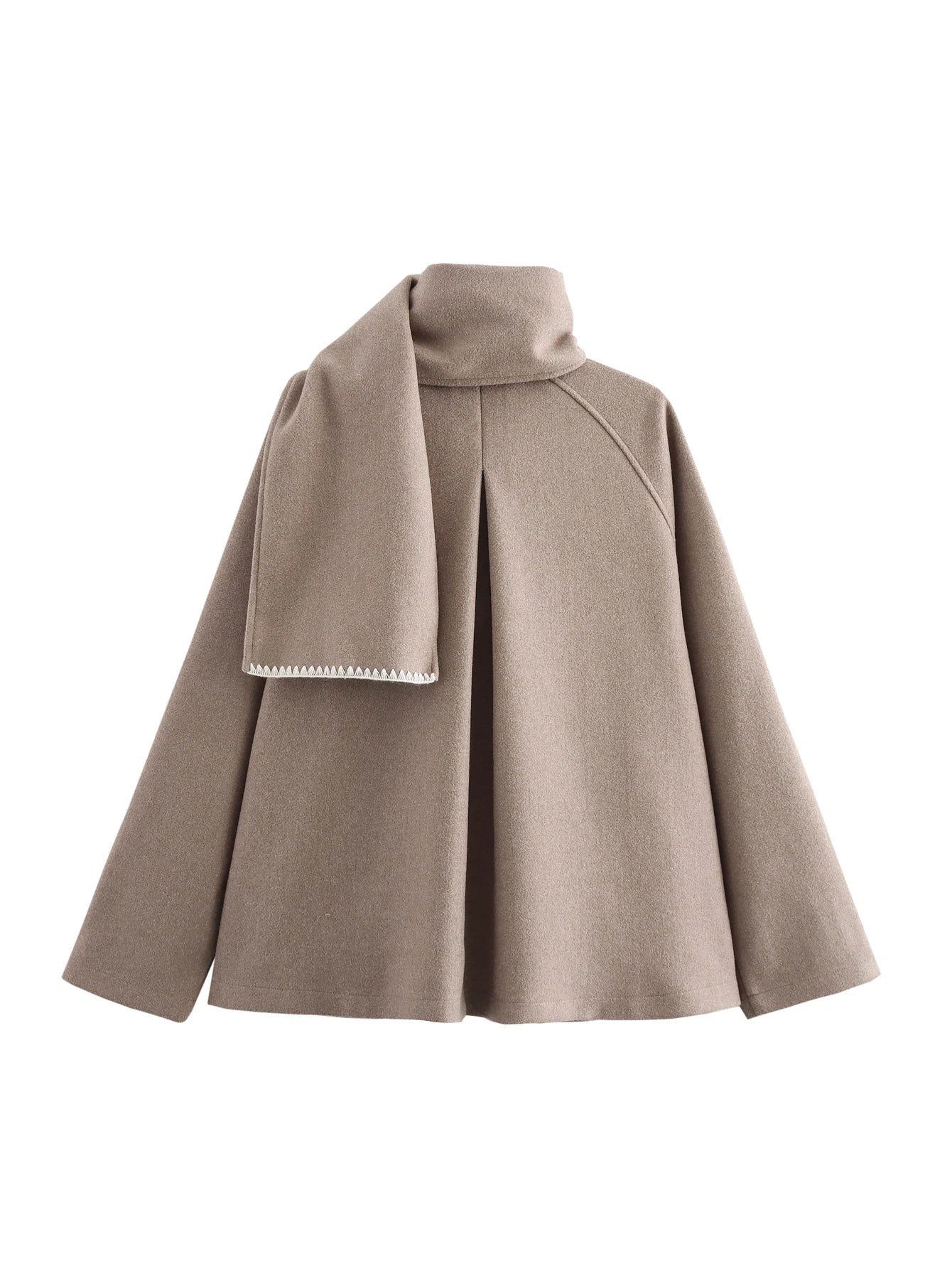 AmberTide™ Oversized Wool Jacket with Scarf