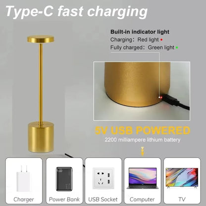 Simple Touch Sensor LED Table Lamp – Rechargeable & Elegant